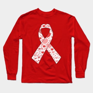 Hearts Ribbon Long Sleeve T-Shirt